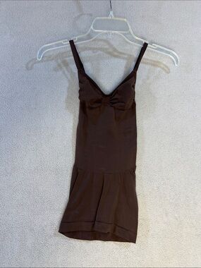 SKIMS Chocolate Brown Satin-Effect Slip Dress